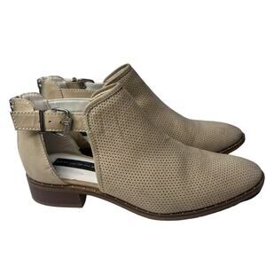 Steven by Steve Madden Women 9 Taupe Tack ZipPerforated Ankle Boots Booties